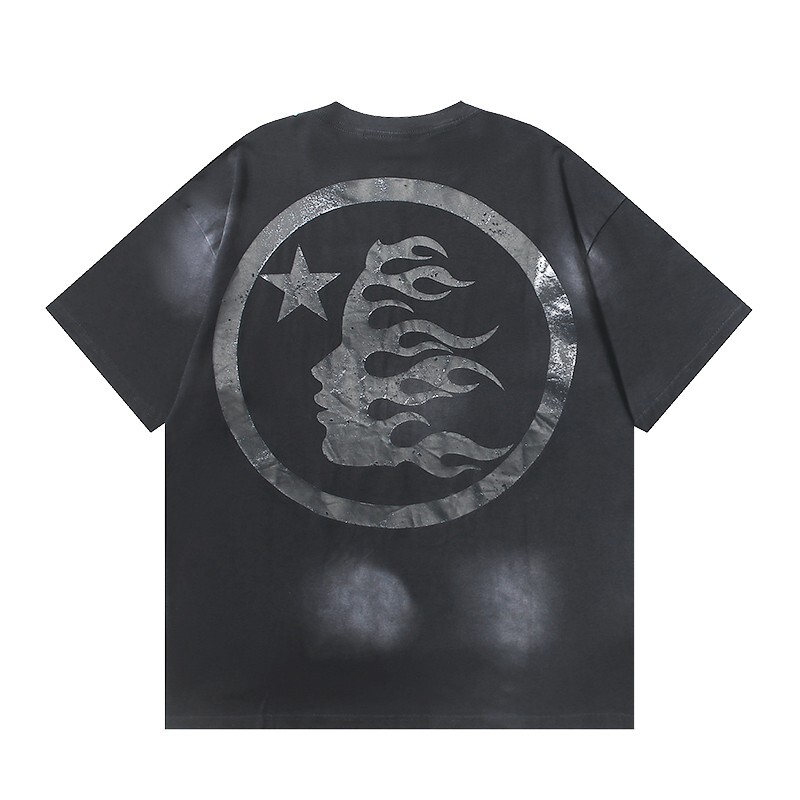 Men's Hell star Classic Big Logo Water Printed Short sleeved T