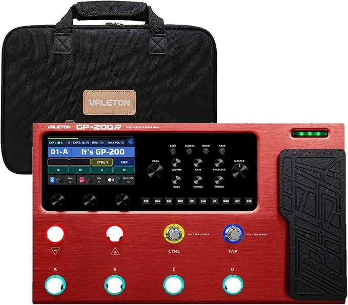 Valeton GP200-R Multi Effects RED + Portable Black Guitar handbag