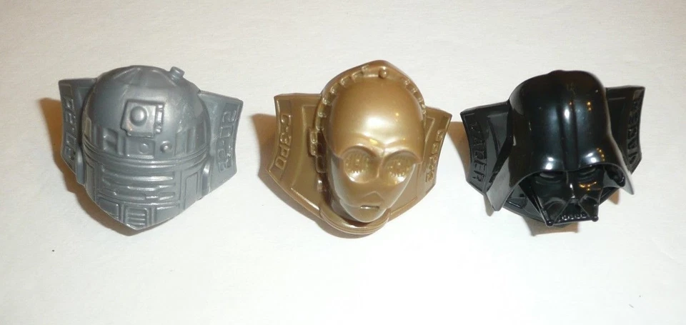 Large Lot of Star Wars Cupcake Cake Toppers RINGS Darth Vader C3PO R2D2 Droids - Image 4 of 4