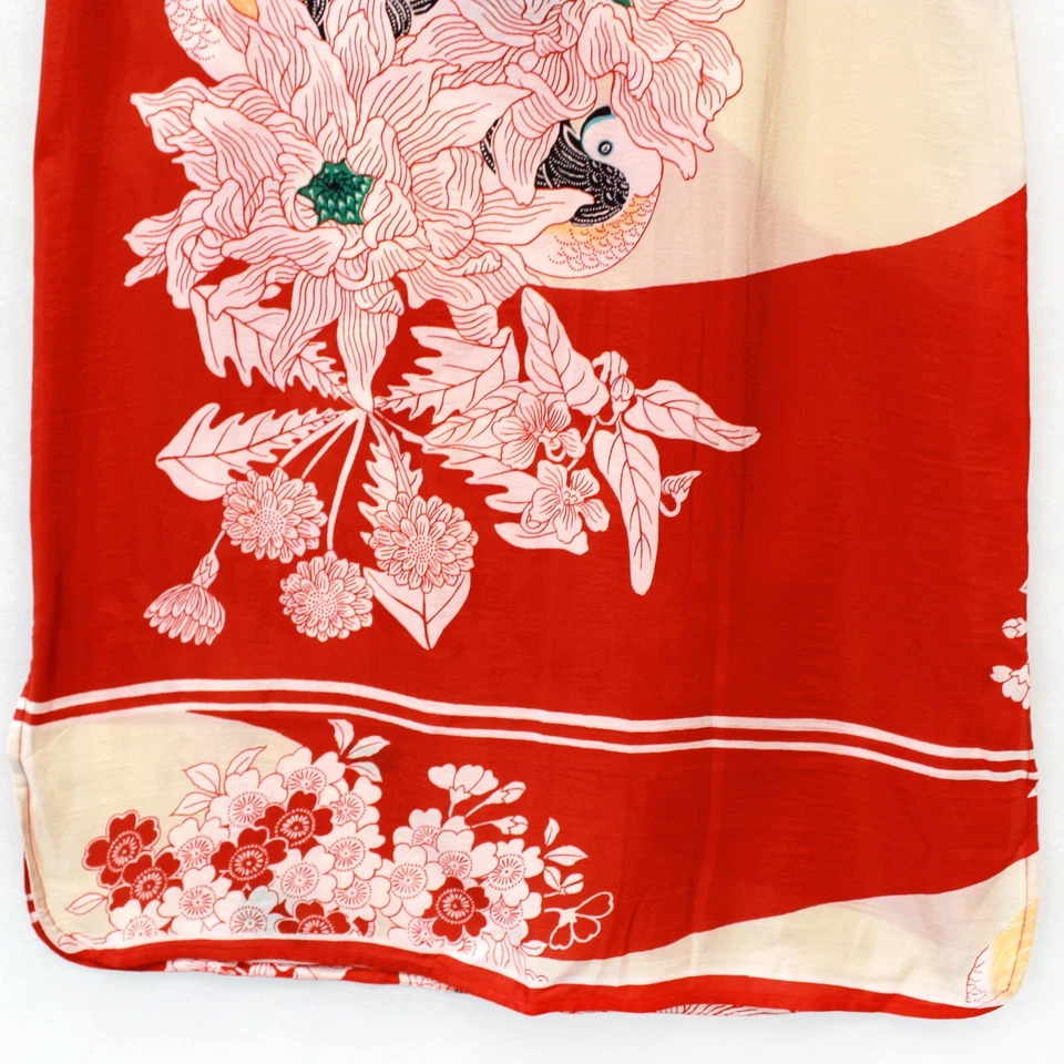 Falda midi con cremallera 100 % seda geranio French Connection talla 8 Y2K Foto 4 de 4