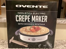 Ovente Crepe Maker Non Stick Electric Wooden Spatula New