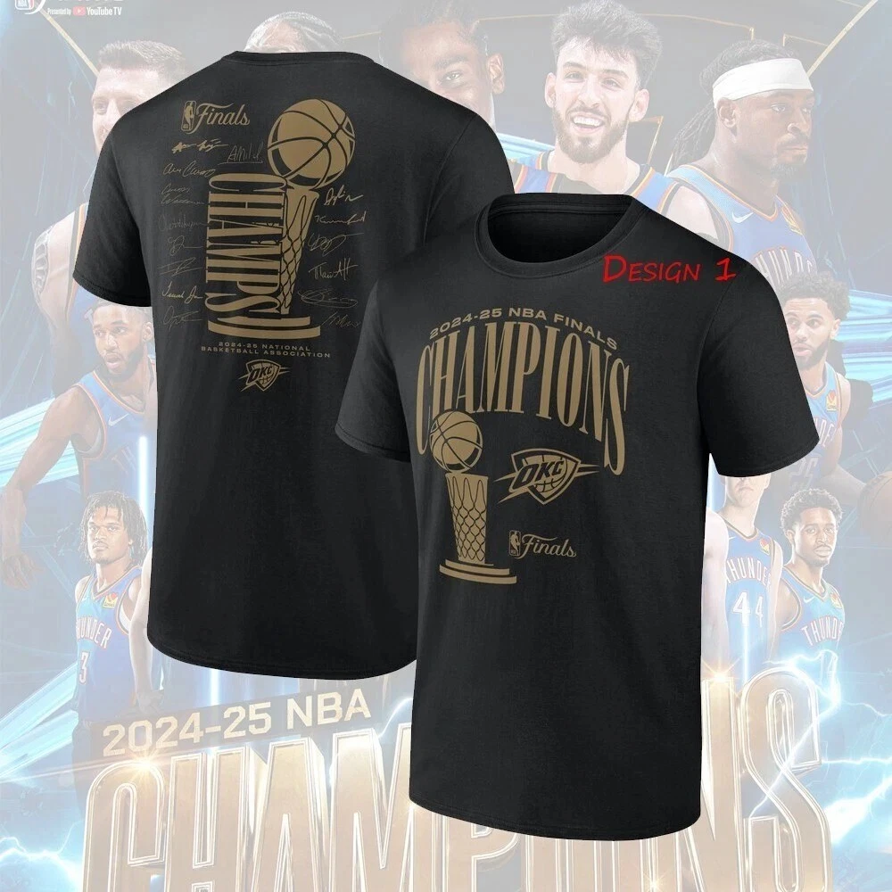 OKC Thunder 2025 Basketball Finals Champions Double Sided T-Shirt - All Sizes