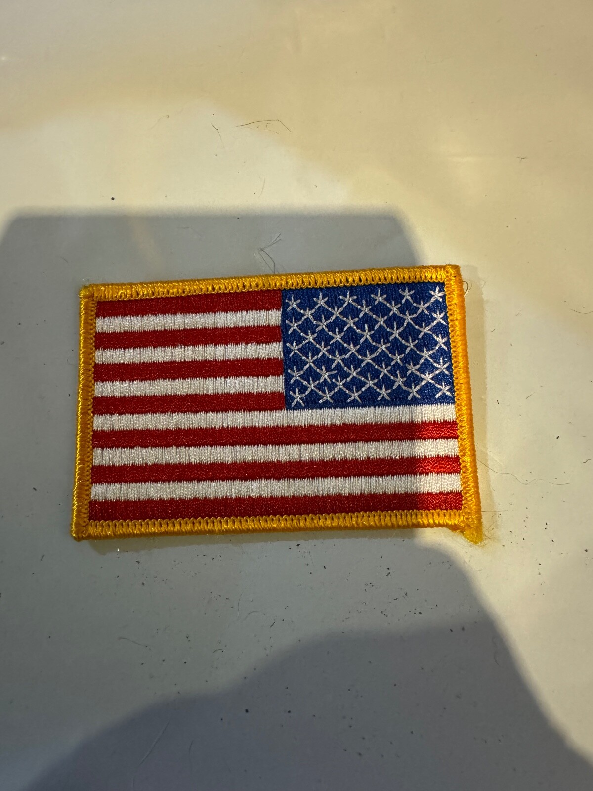 Full color reverse United States flag patch 2 1/4 x 3 1/2 right shoulder