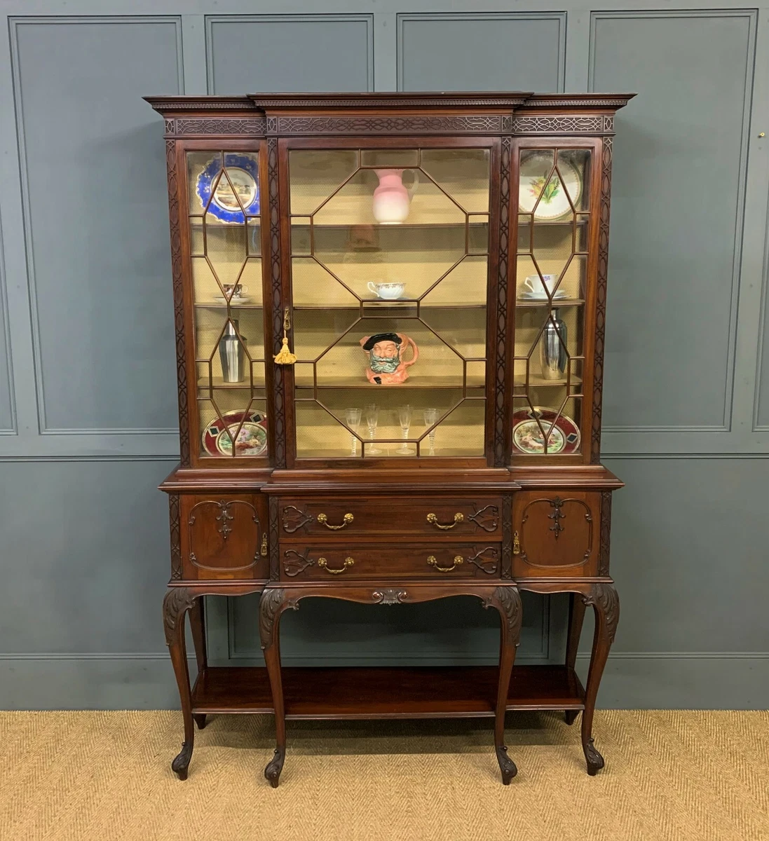 Antique mahogany china cabinet deals