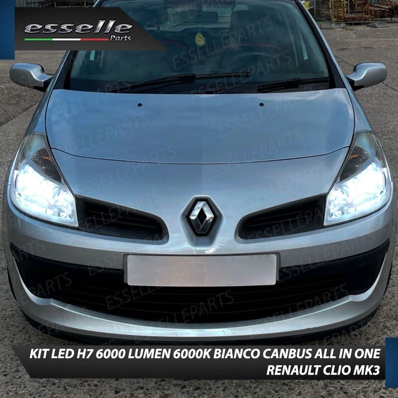 CONVERSIONE FARI COMPLETA FULL LED PER RENAULT CLIO MK3 III 6000K BIANCO CANBUS - Immagine 2 di 4