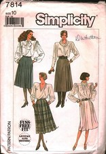 7814 Vintage Simplicity SEWING Pattern Misses Skirt Two Lengths OOP Fuss Free 10