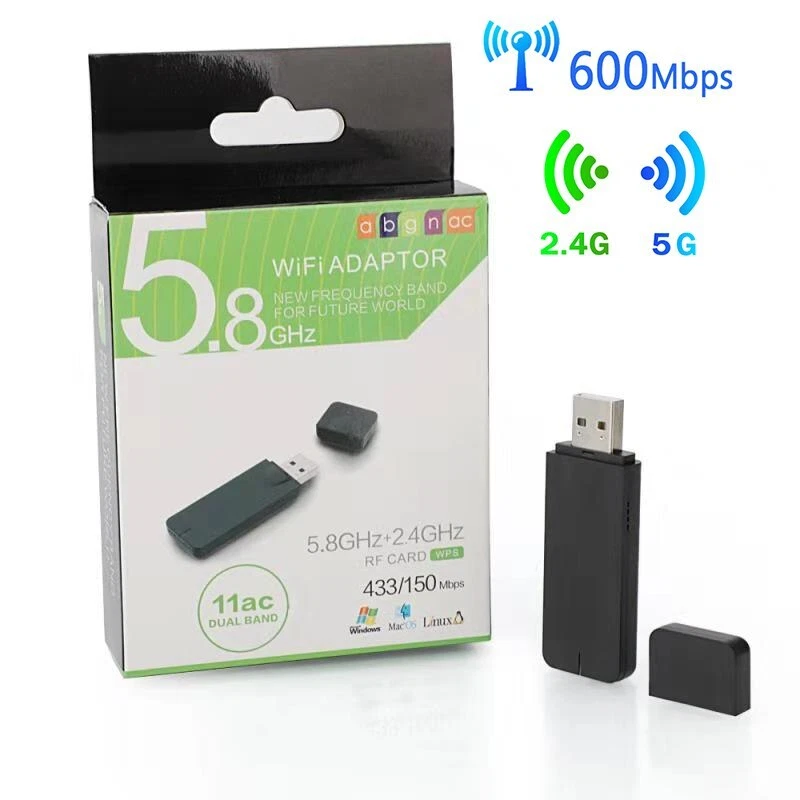 USB Wireless Network Card WiFi Dual Band Internet Adapter 802.11n/g/b/ac 433Mbps - Image 4 of 4