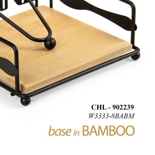 PORTATOVAGLIOLI DA TAVOLA METALLO NERO RISTORANTE PUB CASA MODERNO CUISINE 18*18 - Immagine 4 di 4