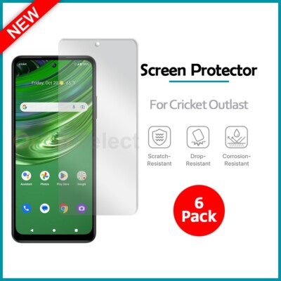 6-Pack LCD Ultra Clear HD Screen Shield Protector for Phone Cricket Outlast
