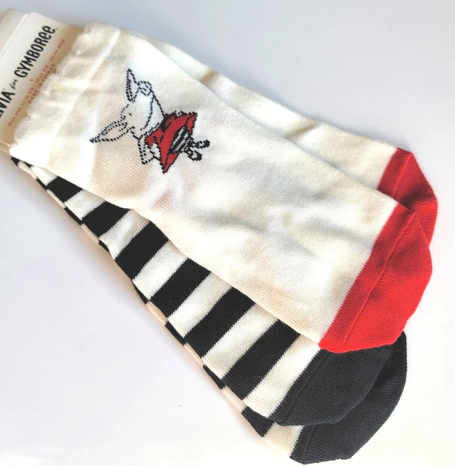 Paquete de 2 calcetines zapatos Gymboree niñas talla M 7-8 "Olivia el Cerdo" talla 13-2 nuevos con etiquetas Foto 2 de 2