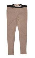HELMUT LANG Women's Stretch Lambskin Leather Leggings Beige sz 12