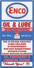 ENCO LUBE OIL CHANGE SERVICE GAS STATION OLD SIGN REMAKE ALUMINUM SIZE OPTIONS