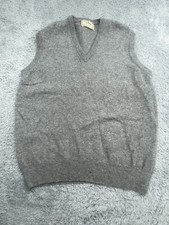 VINTAGE L.L Bean Sweater Vest Size XL Mens Gray 100 Virgin Lambswool