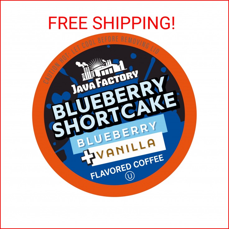 Java Factory Coffee Pods Blueberry Flavored Coffee for Keurig K-Cup Brewers, Blu