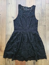 Kimchi Blue Urban Outfitters Womens Black Lace Floral Dress A-Line Medium Summer
