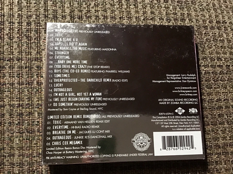 BRITNEY SPEARS GREATEST HITS MY PREOGATIVE OOP 2-CD LIMITED EDITION JIVE PRINT - Image 3 of 4