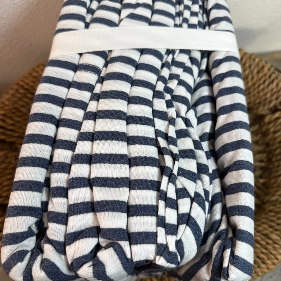 JUEGO DE SÁBANAS ORGÁNICAS A RAYAS CAMISETA FAVORITA ADOLESCENTE GRANERO CERÁMICA, REINA ~ AZUL MARINO/BLANCO Foto 3 de 4