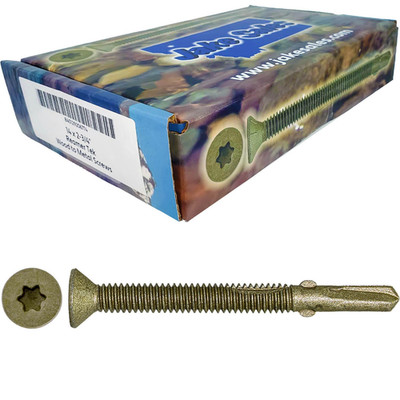 14X2-3/4 Reamer Tek Torx/Star Head Self-Drilling Wood to Metal Screws - for Flat