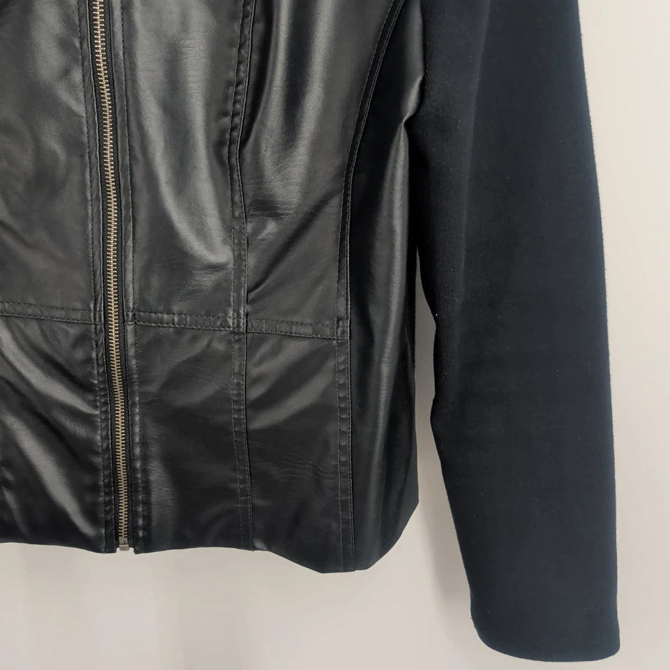 Chaqueta de motociclista moderna con cremallera negra talla M de la colección NY Outfitters de cuero Foto 4 de 4