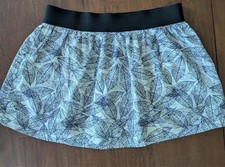 Women's White and Purple Size Lg Floral Skirt