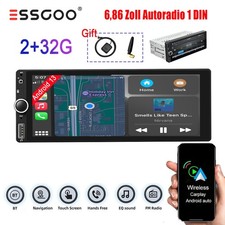 Autoradio 1 DIN Mit Android 15 32G Apple Carplay GPS Navi RDS Bluetooth USB WIFI