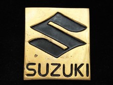 OG03156 NOS VINTAGE 1980  SUZUKI  MOTORCYCLES SOLID BRASS BARON BELT BUCKLE