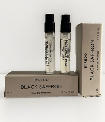 2x2 ML Byredo Black Saffron Samples EDP Sample Size, Travel Spray, Spray Vial