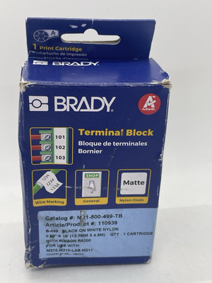 Genuine Brady M21-500-499-TB Terminal Block Labels BLACK on WHITE Nylon *NEW*