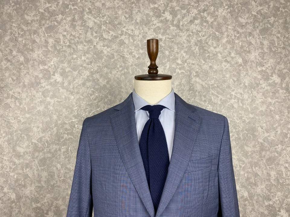 Traje Formal Pal Zileri Azul Claro Micro Pata de Gallo Lana 2 Piezas 40 EU 50 35x31 Foto 3 de 4