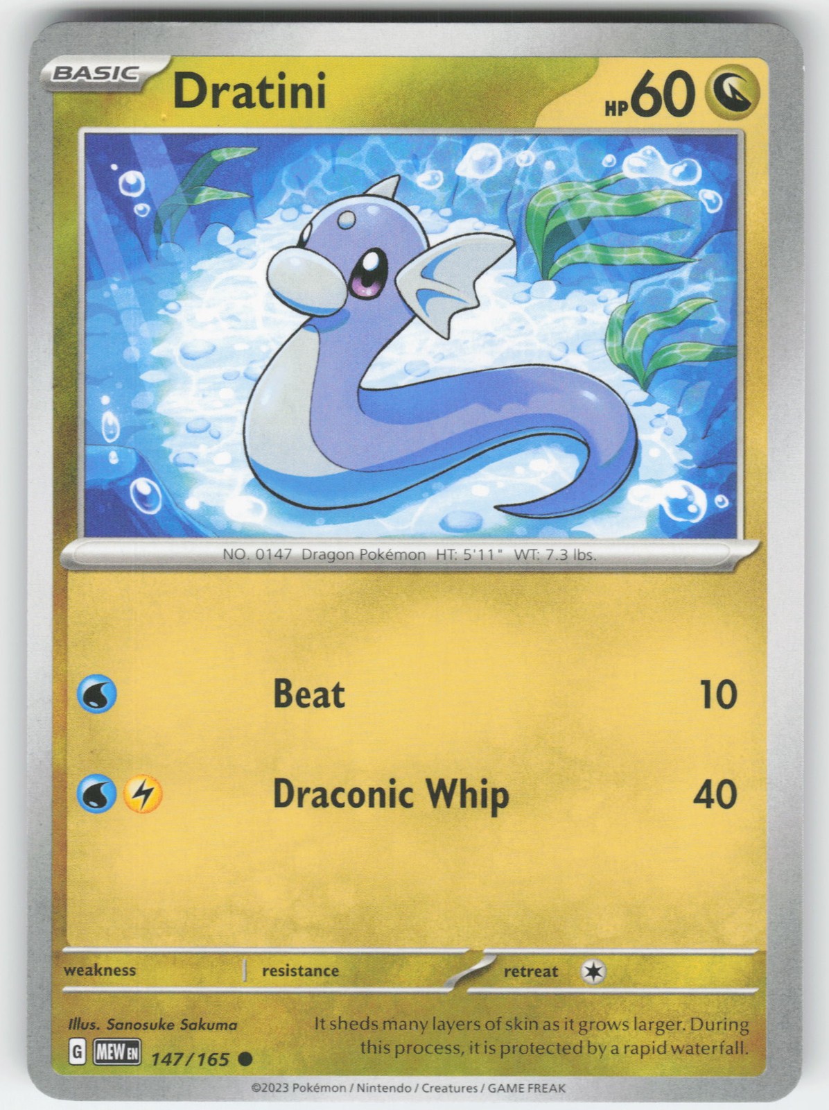 Dratini 147/165 Common SV: Scarlet & Violet 151 Pokemon NM