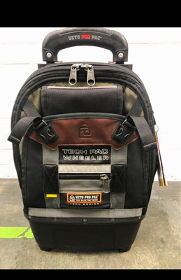 Veto Pro Pac Tech Pac Wheeler Werkzeugtasche Rucksack mit Rollen und Griff schwarz/grau