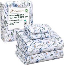 100 Organic Cotton Sheets - Full Size Bed Sheets - Certified for GOTS - Breatha