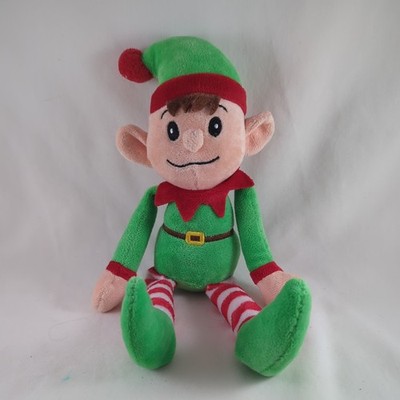 Elfe weiches Plüschtier 30 cm groß TJM Weihnachten grün rot weiß