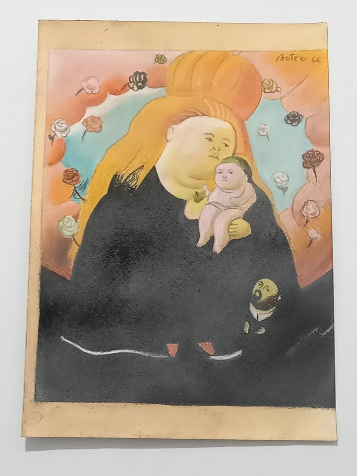 Fernando Botero Dibujo sobre papel (Hecho a mano) firmado y estampado en medios mixtos. Foto 2 de 4