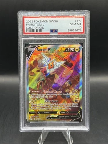 Pokémon Rotom V (Alternate Full Art) 177/196 Swsh11: Lost Origin Holo PSA 10