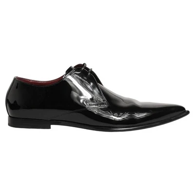 Chaussures DOLCE & GABBANA en cuir noir hommes robe derby formelle EU43.5... - Photo 1/4