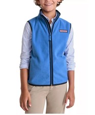 Vineyard Vines Boys Harbor Fleece Zip Up Best, Size 7 Tide Blue