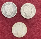 [Lot of 3] Barber Dimes 90% Silver 1907P, 1914P, 1902P  **GREAT LOT**