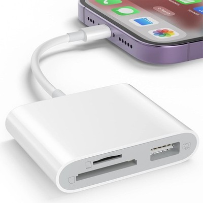 SD Card Reader for iPhone Memory Card Reader with USB Camera Adapter