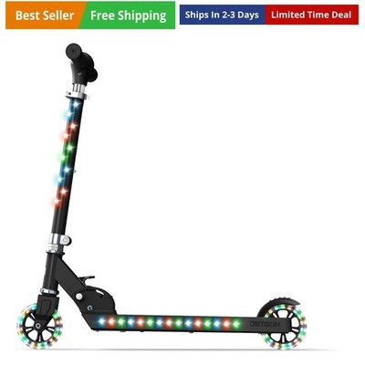 Jupiter Kids 2-Wheel Light-Up Kick Scooter, LED Lights on Handlebar, Stem, Wh...