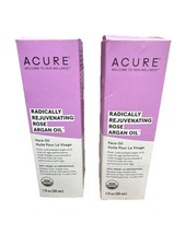 2x Acure Organics Radically Rejuvenating Rose Argan Oil 1 fl oz 30ml