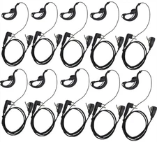 2-Pin Advanced G Shape Police Earpiece Headset PTT with Mic Compatible with M...
