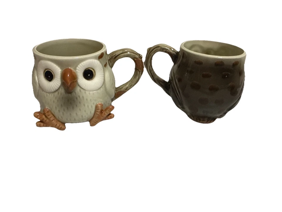 Fitz & Floyd Woodland Owl Teapot & Mug Set Japan 1978 FF Marked Vintage - Image 3 of 4