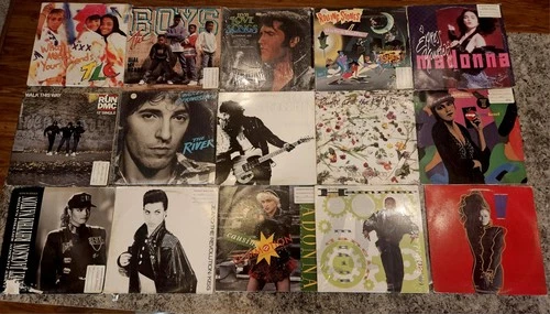 Lot 30x Vintage Vinyls Various Artist, Prince, Bruce Springsteen, Madonna, More!