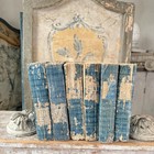 1788 Set of 6 Antique French Books Decorative Blue Paper Binding 18th Century H