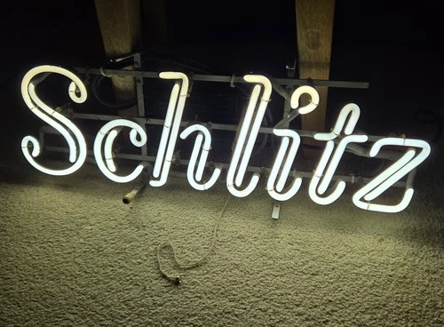 Schlitz Beer Neon Light Bar Sign 2 Ft. NeonPro Power Supply Tested Working Vtg