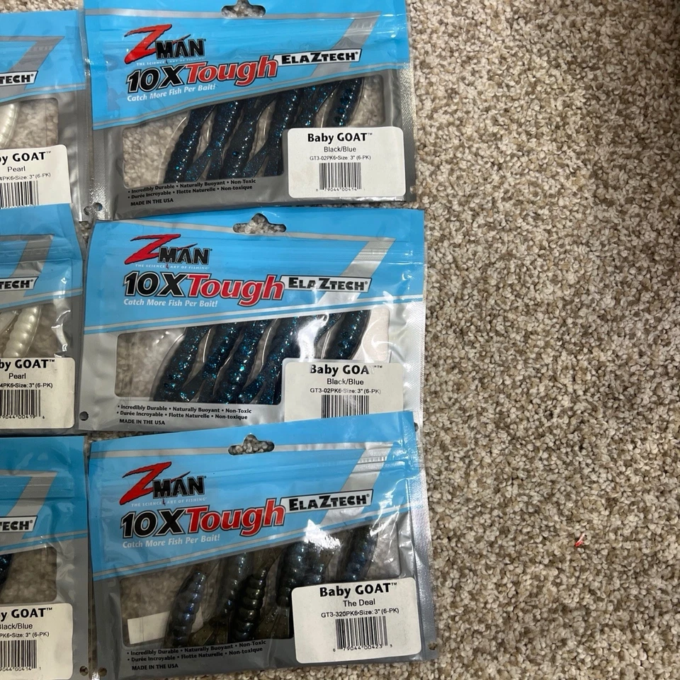 批量 8 件 Zman Elaztech Lure 婴儿山羊 混合 批量 全新 — 第 2/4 张图片