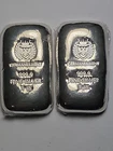 (2) 1 oz Germania Silver Bars Mint Shiny .9999 FINE Cast Bar  #659