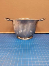 Vintage Colander Strainer Stainless Steel Kitchen Utensil Veggie Pasta Drainer