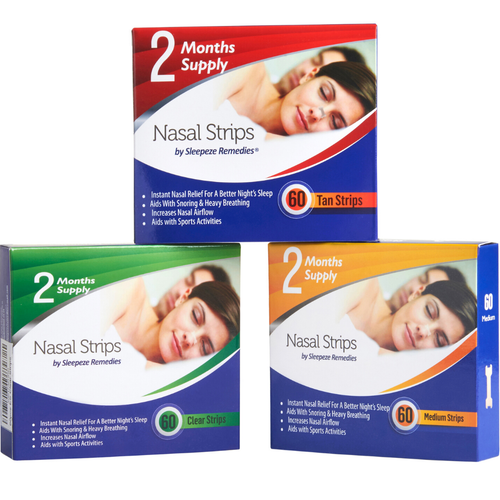 Sleepeze Remedies 30 / 60pk ANTI SNORE Nose NASAL STRIPS Breathe Aid